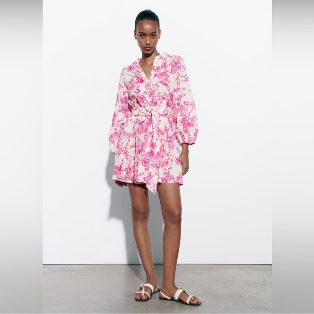 Zara Pink Floral Mini Dress
